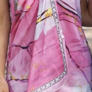 Pink Marble Silky Large Scarf